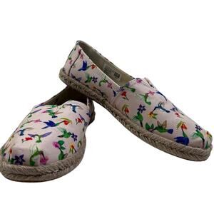 TOMS Classic Limited Edition Hummingbird Print Alpargatas Women's Size 7.5